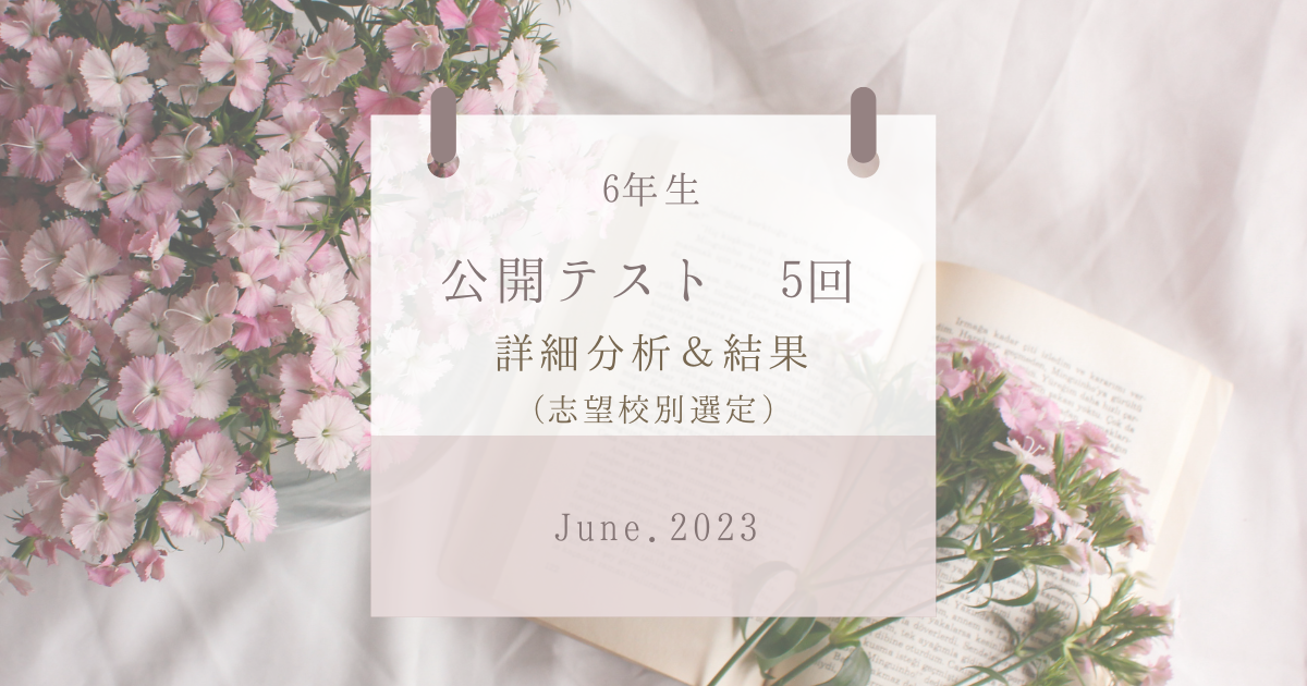 6年生 第5回公開模試(6/4)テスト分析＆結果掲載 - 【子育て＆中学受験