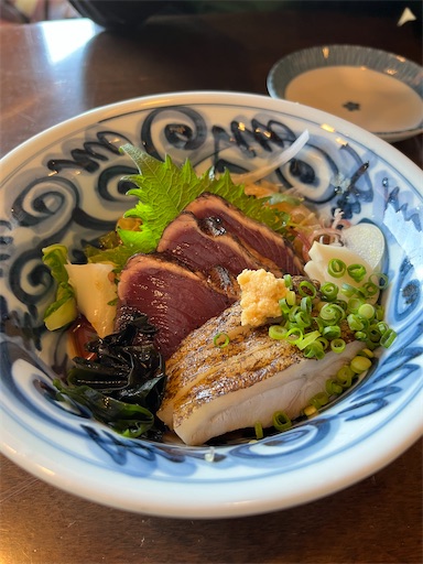 f:id:mattsuntravel:20230506141742j:image カツオとウツボのハーフ盛