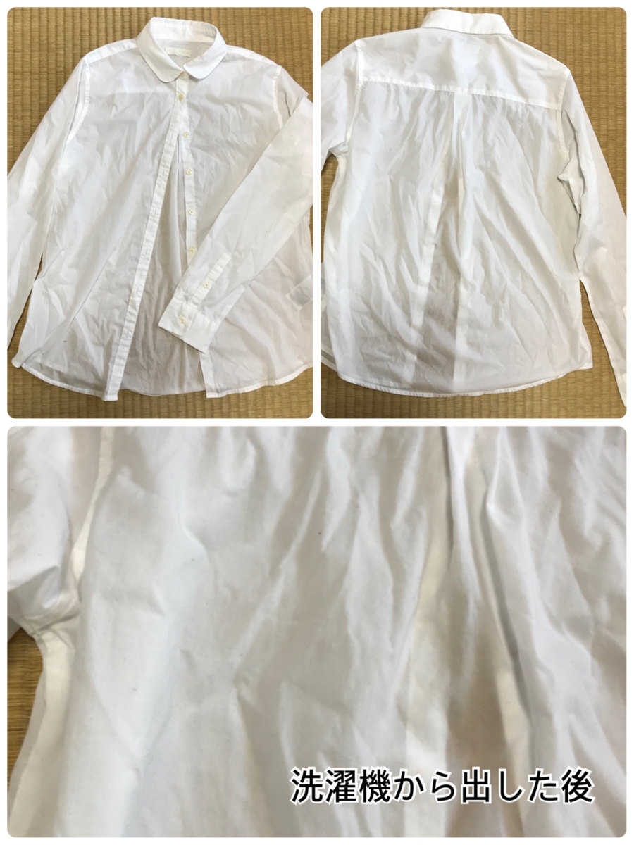 洗濯直後のコットンシャツ