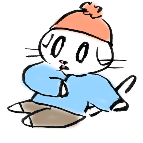 滑って転んで気が動転する猫のイラスト 猫の無料イラスト|スコちゃん 滑って転んで気が動転する猫のイラスト 猫の無料イラスト|スコちゃん