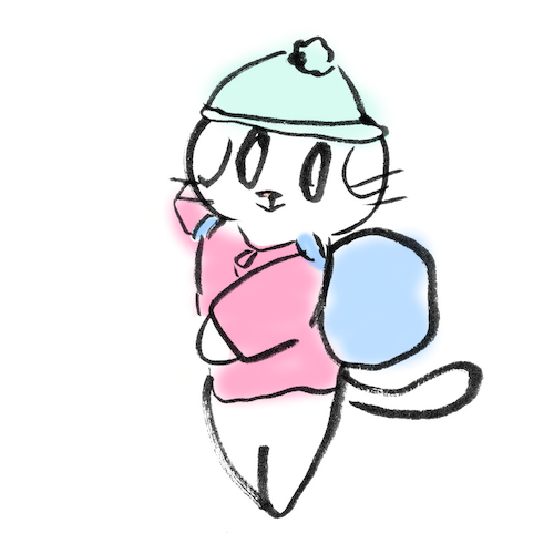 スタイリッシュにゴミ捨てに行く猫のイラスト 猫の無料イラスト スコちゃん
