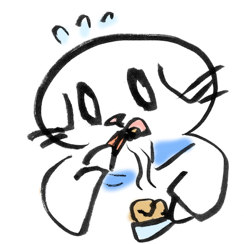 納豆を食べる猫のイラスト 猫の無料イラスト スコちゃん