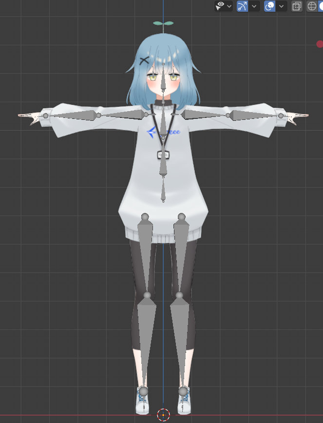 Humanoid形式に倣ってボーンを入れたスクリーンショット