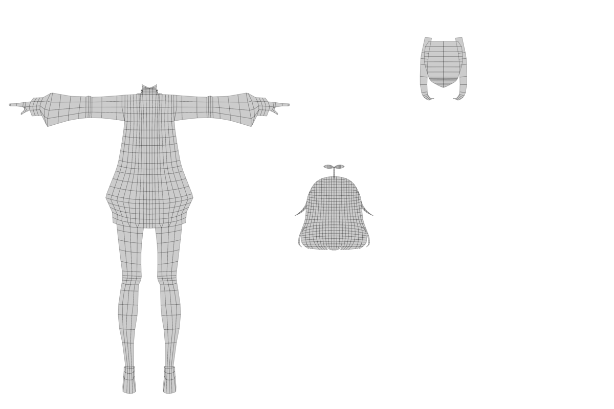 UV展開されたメッシュの画像