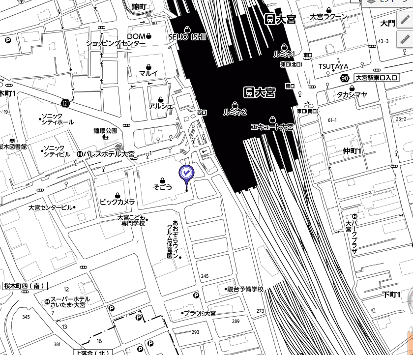 Yahoo！地図のモノトーン