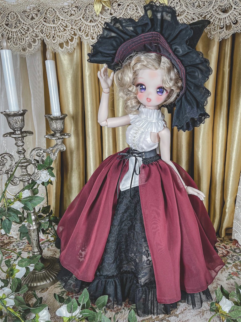 古いドールドレス3着　帽子2個 12月10日（日）ドールズパーティ50 - 3人の魔女