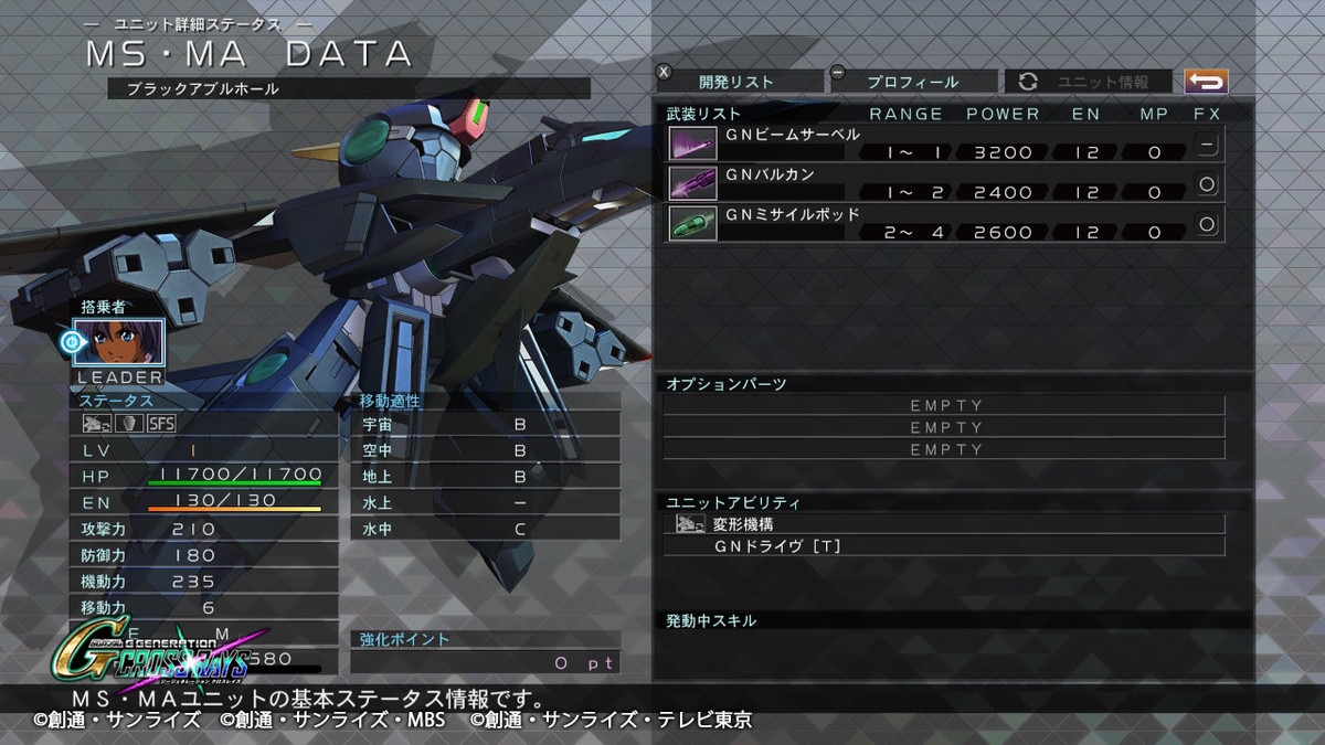 ブラックアブルホール 機体性能
