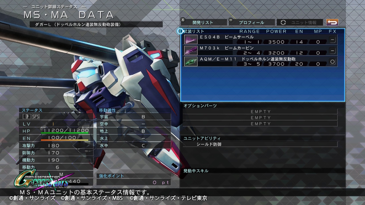 ダガー ドッペルホルン 機体性能