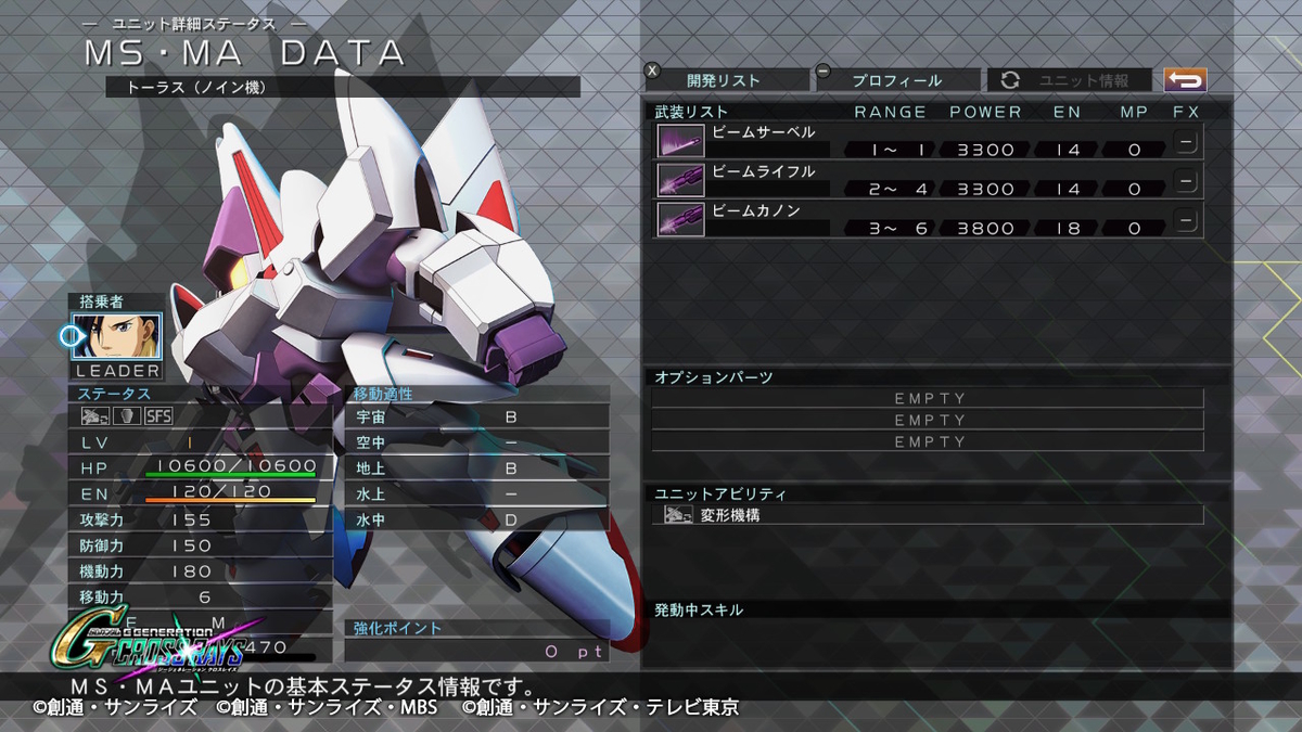 トーラスMS ノイン機 機体性能