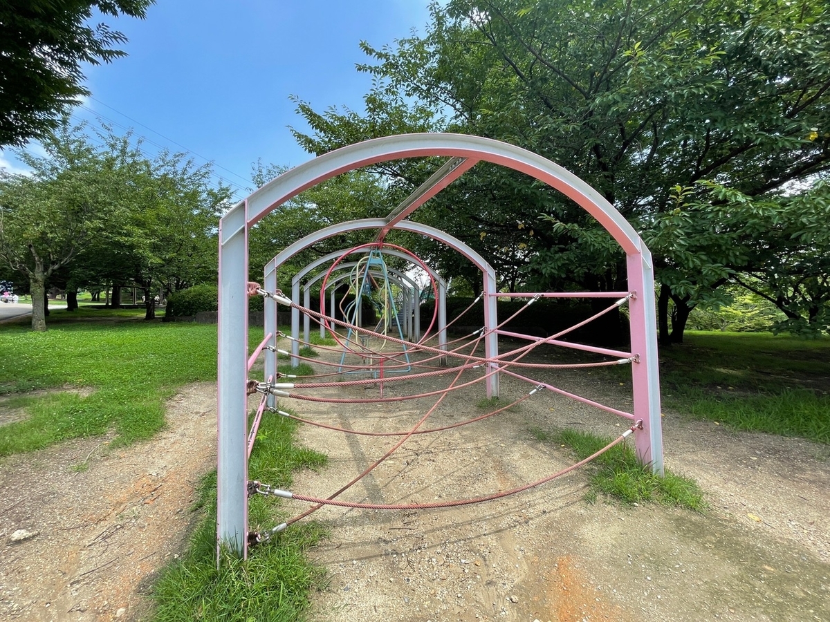 愛知県大府市にある大府みどり公園の巨大遊具・メカドラゴンの胴体部分。