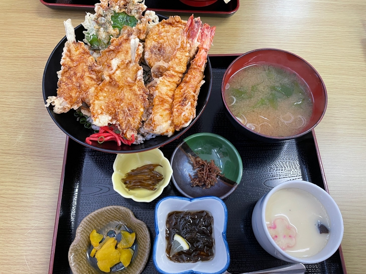 赤ちゃんと子ども連れでランチにいける愛知県南知多町のうつみ食堂のランチ・並天丼