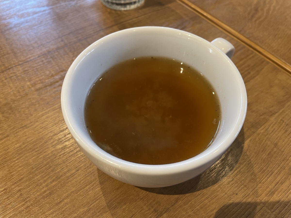 東海市の赤ちゃんや子ども連れでランチができるハンバーグの店「ハローキッド」の牛筋オニオンスープ