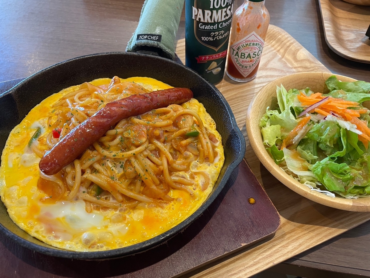 知多市の赤ちゃんや子ども連れでランチができるグリーンライフカフェのランチメニュー・インデアンナポスパランチ