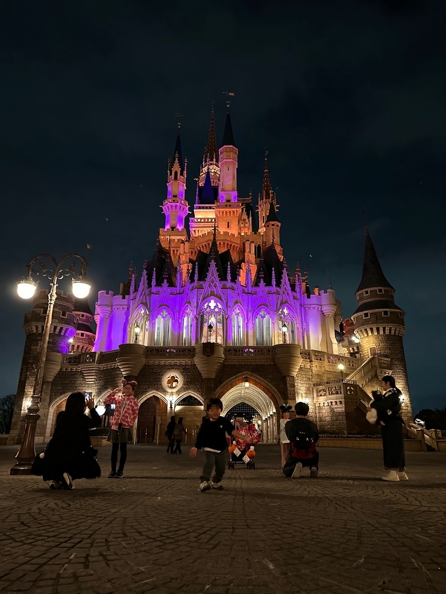 子ども連れで行く貸切ディズニー「プライベートイブニングパーティー」レポ｜シンデレラ城前の様子