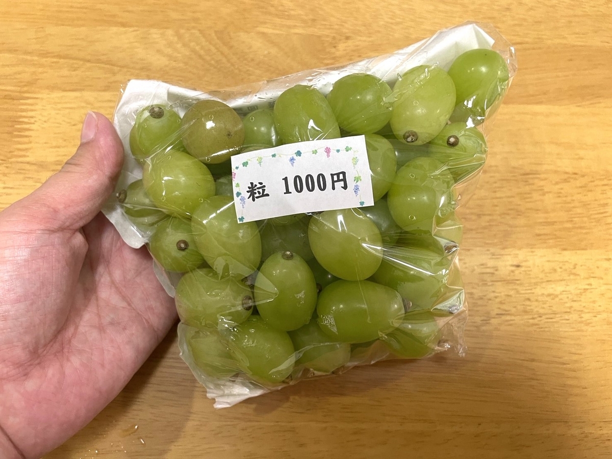 ぶどうの産地知多半島東浦町にある相生ぶどう園のお買い得品シャインマスカット粒