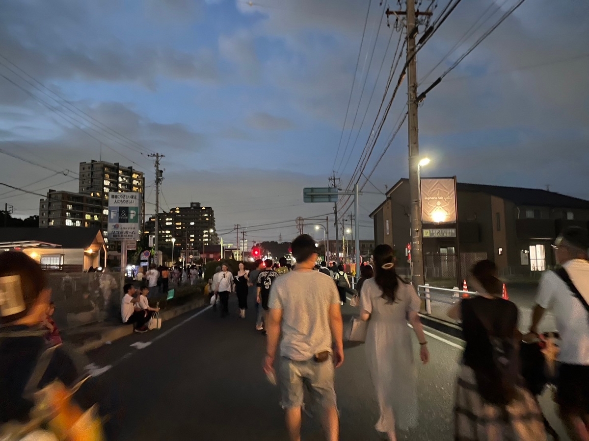 第55回東海まつり花火大会の当日の会場付近の様子
