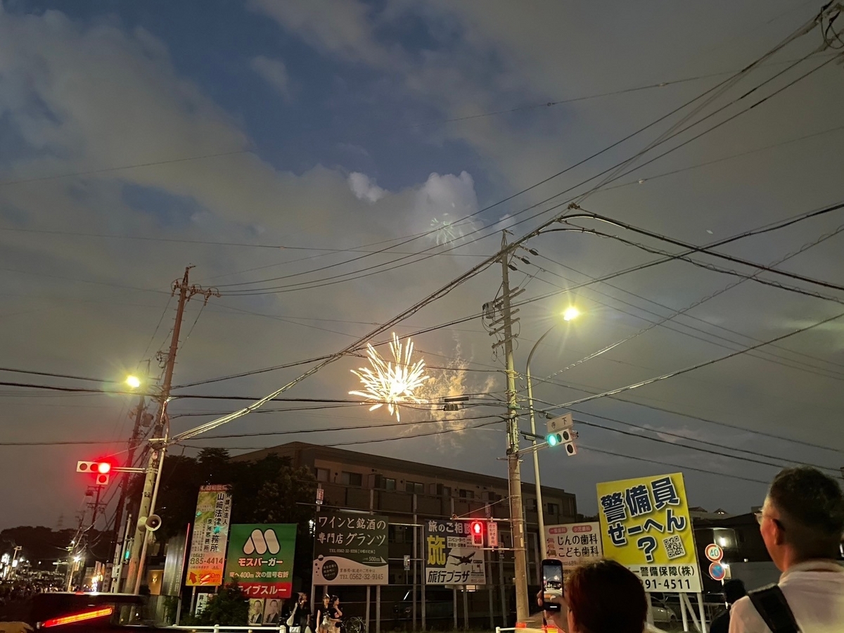 第55回東海まつり花火大会の当日の会場付近の様子と花火開始