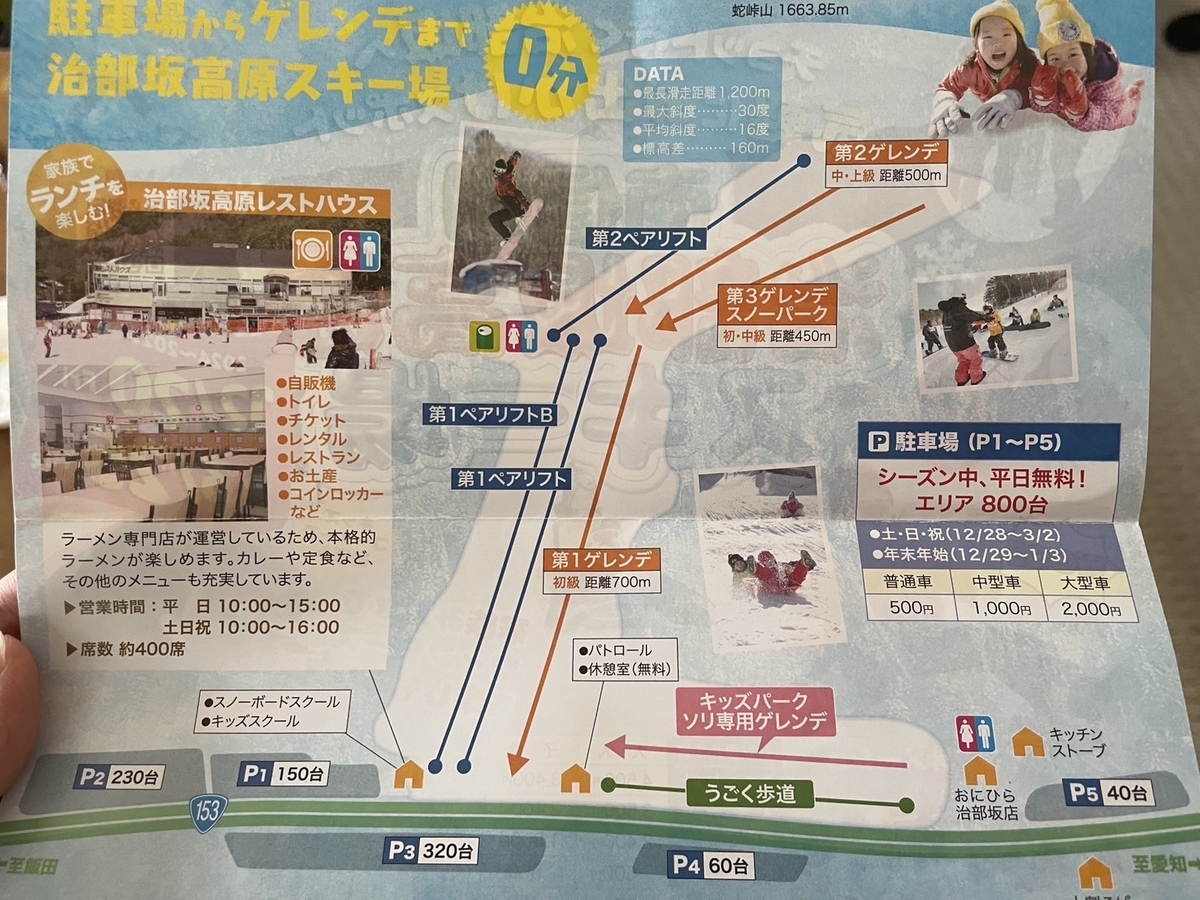 子どもの遊び場｜キッズゲレンデが楽しめる長野県の治部坂高原スキー場の駐車場マップ