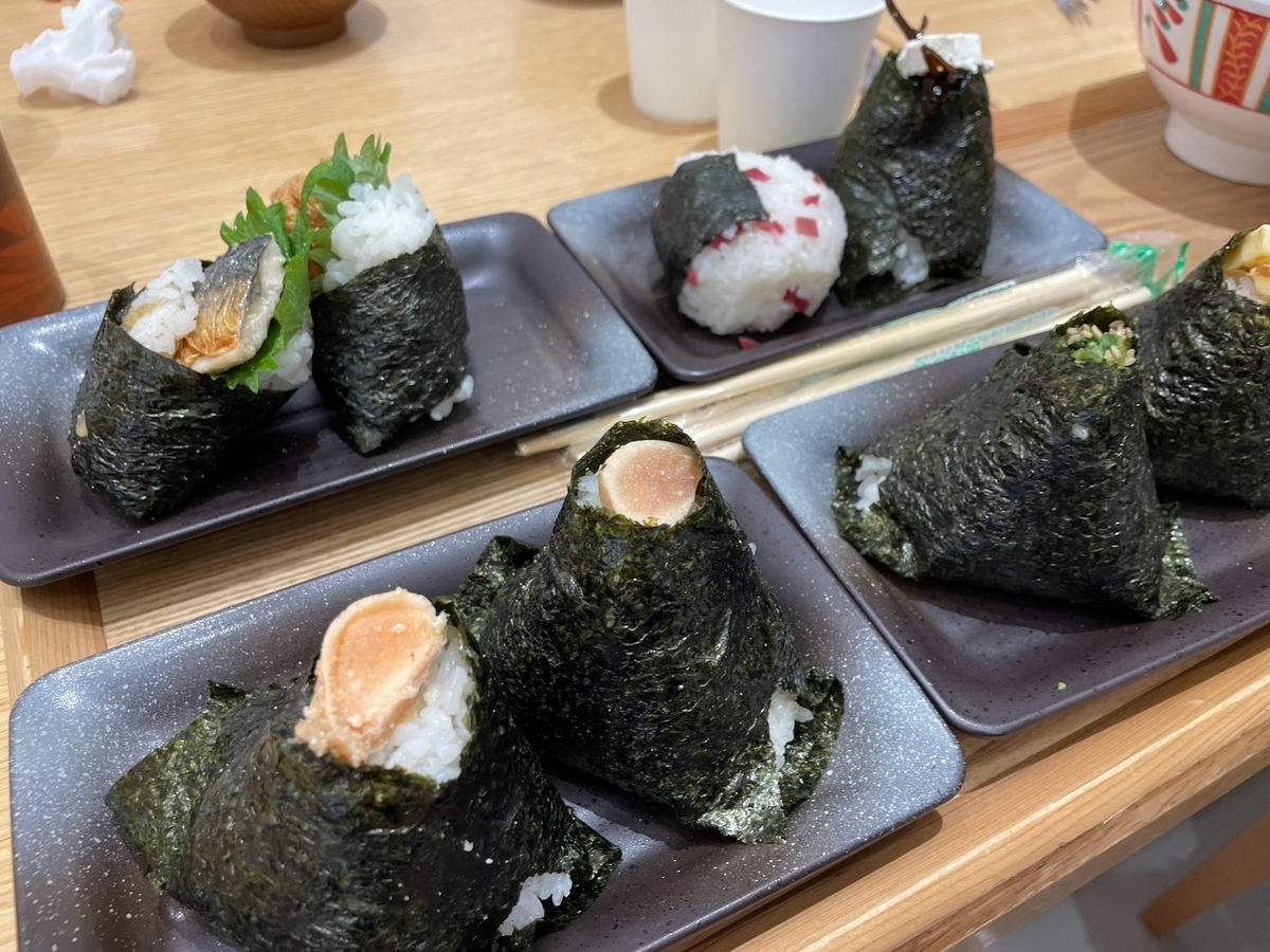 子連れランチ｜常滑市のイオン常滑にあるおにぎり専門店にぎりたてのおにぎり
