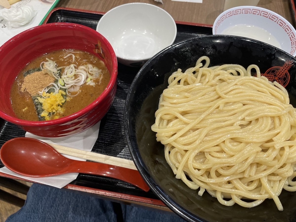 子連れランチ｜知多郡東浦町のイオンモール東浦フードコートの三田製麺所の特濃つけ麺