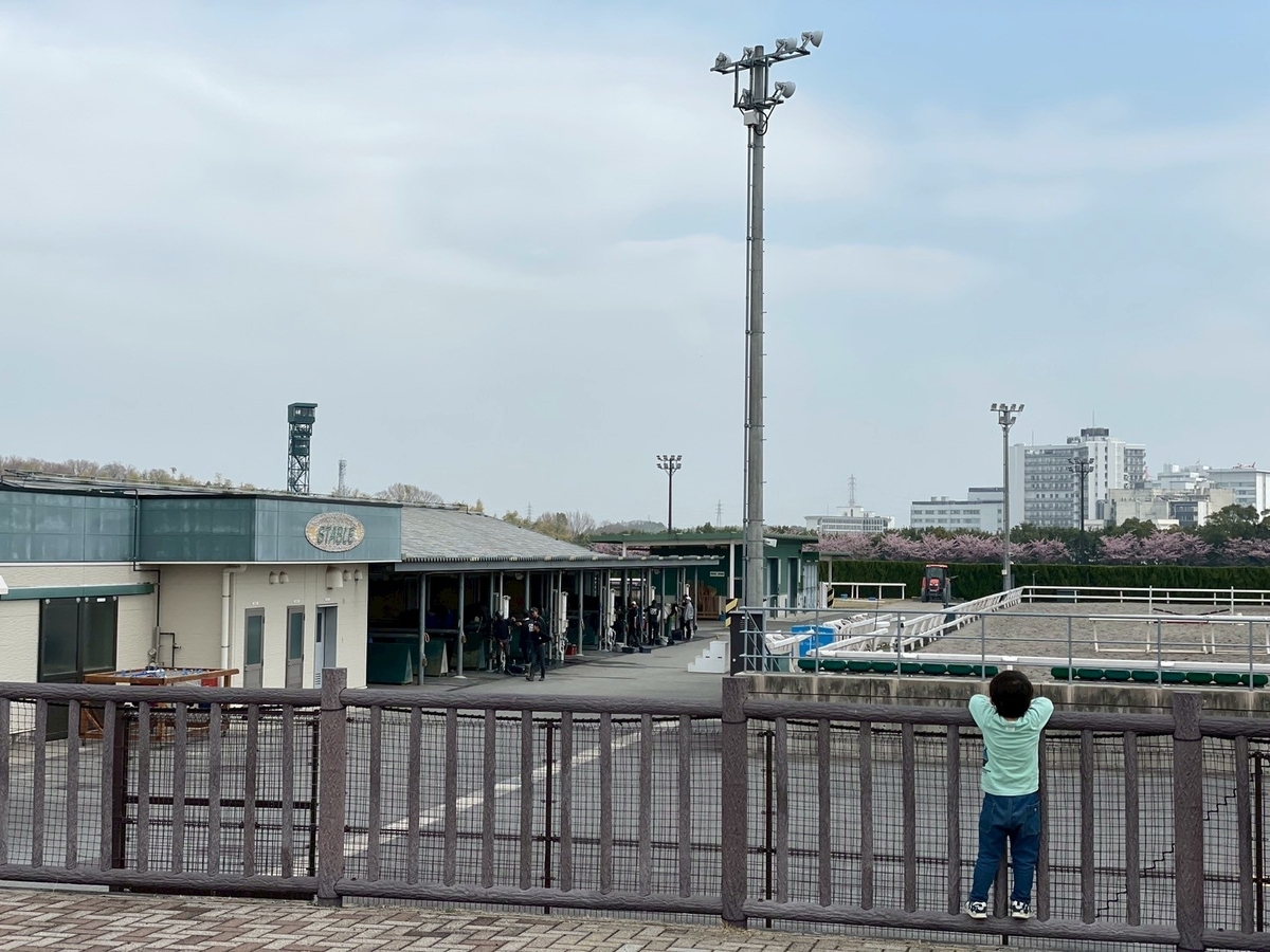 豊明市の子どもの遊び場｜JRA中京競馬場の馬場内遊園地から見える馬舎