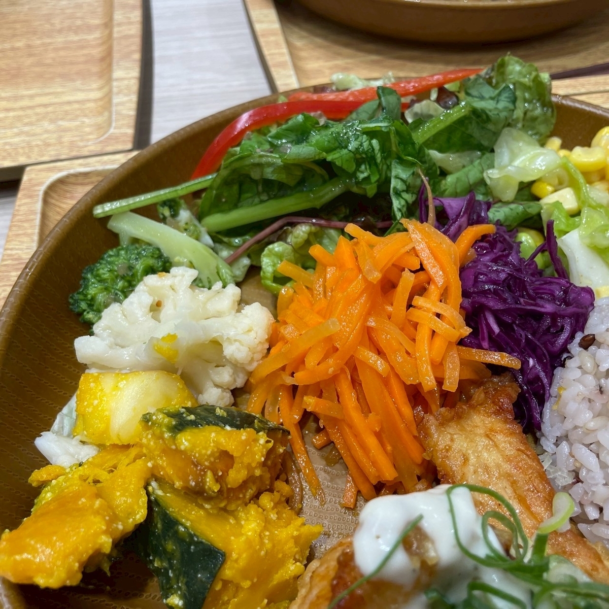 子連れランチ｜ららぽーと安城のフードコートにある鳥〇食堂とタニタカフェのコラボ店のタニタカフェ定食