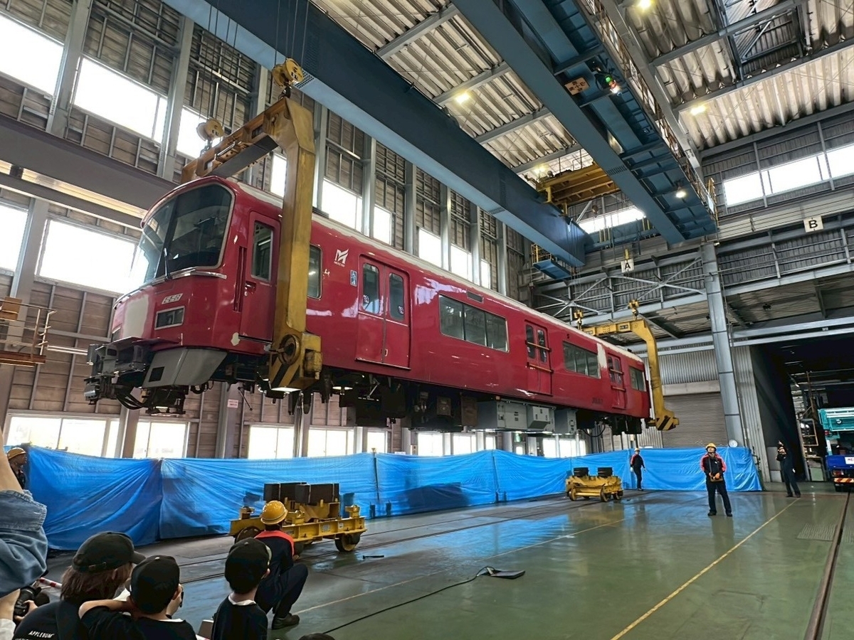 名鉄でんしゃまつり2026｜舞木検査場内の36トンクレーンの電車つりあげ作業実演
