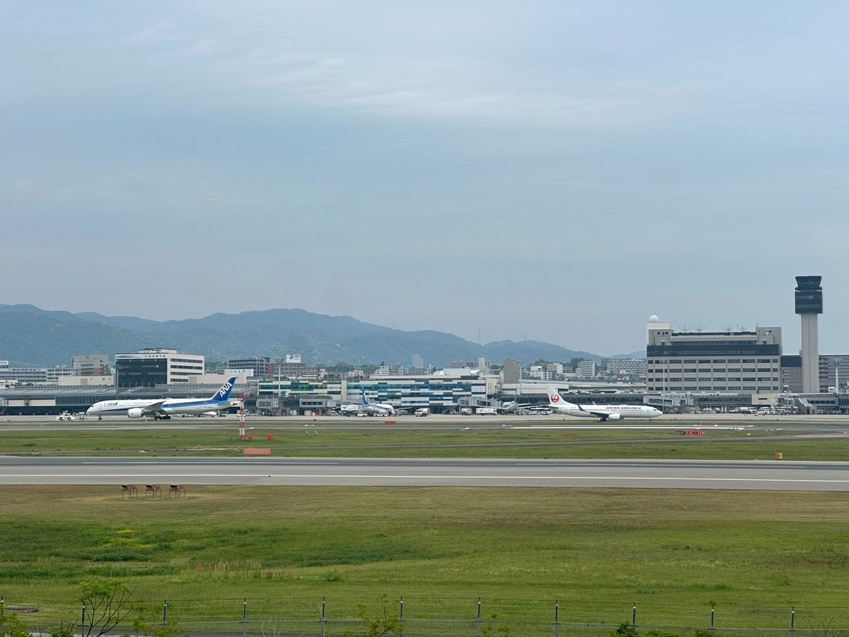 豊中市観光スポット｜飛行機の離発着を見ながら遊具で遊べる公園「伊丹スカイパーク」の大空の丘からみる伊丹空港