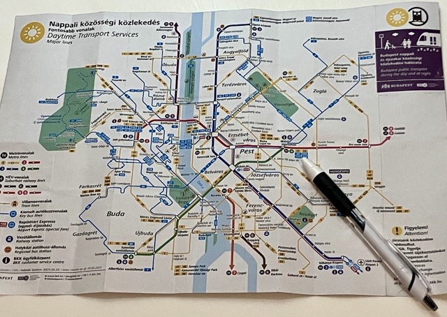 ブダペストの交通機関の路線図