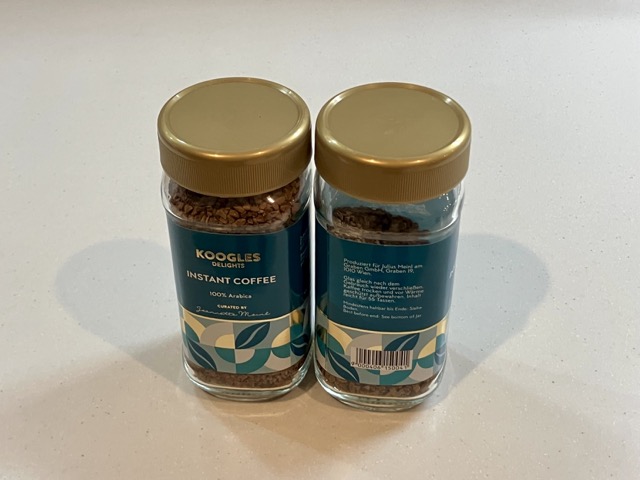 ユリウスマインルのインスタントコーヒー「KOOGLES DELIGHTS」の瓶