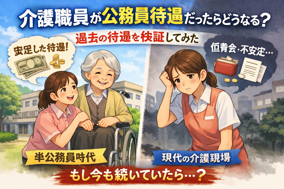 介護職員が公務員待遇だったらどうなる？過去の待遇を参考に検証してみた