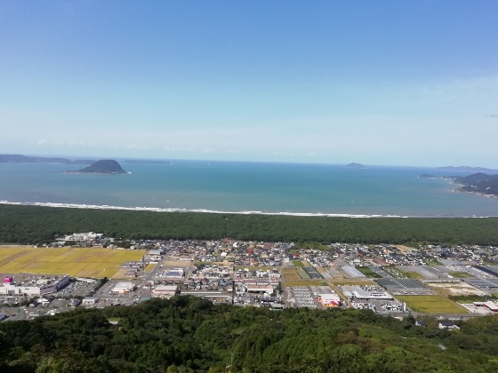 鏡山展望台　佐賀県　唐津市　写真　画像　唐津湾　テラス　虹ノ松原