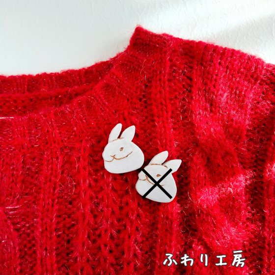 minne ミンネ　ハンドメイド　白うさぎ　うさぎ　写真　画像　オーブン陶土　販売