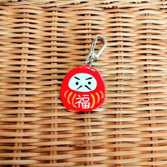 だるま 写真 画像 ハンドメイド 石塑粘土 キーホルダー 達磨
