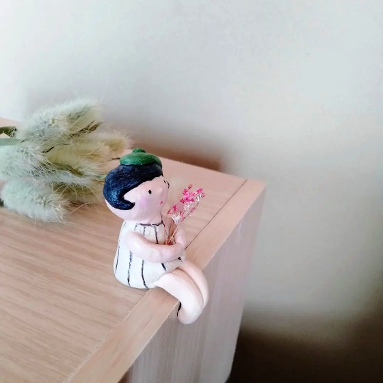 ふわこちゃん　石塑粘土　置物　オブジェ　写真　画像　アンティーク