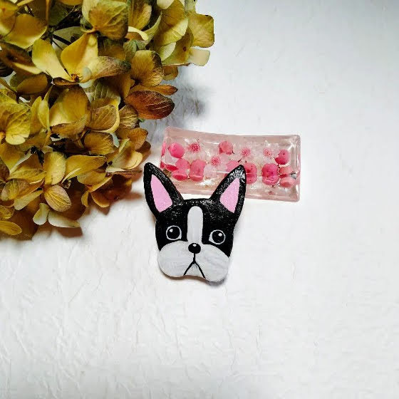 ボストンテリア　ハンドメイド　写真　画像　ふわり工房　犬　かわいい