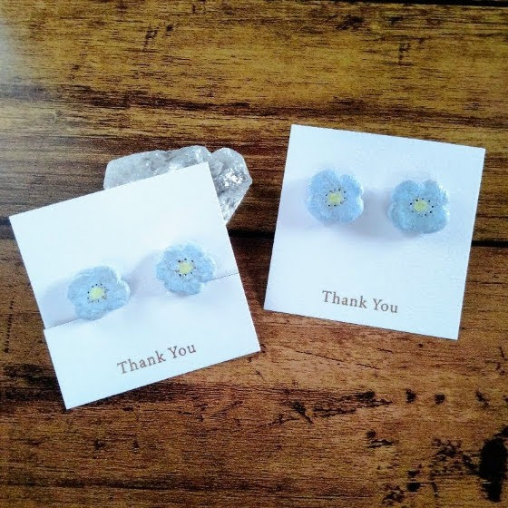 No.773【10ペア】ブルーグレー お花 ハンドメイド ピアス イヤリング No.773【10ペア】ブルーグレー お花 ハンドメイド ピアス イヤリング