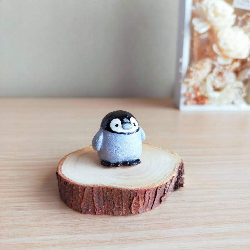 ペンギン　ぺんぎん　置物　切り株　画像　写真　販売中　minne　Creema　オブジェ　贈り物
