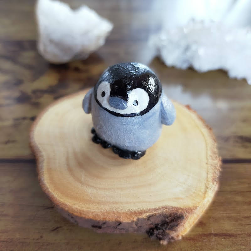ペンギン　ぺんぎん　置物　切り株　画像　写真　販売中　minne　Creema　オブジェ　贈り物
