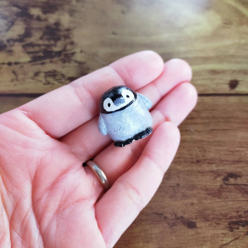 ペンギン　ぺんぎん　置物　切り株　画像　写真　販売中　minne　Creema　オブジェ　贈り物
