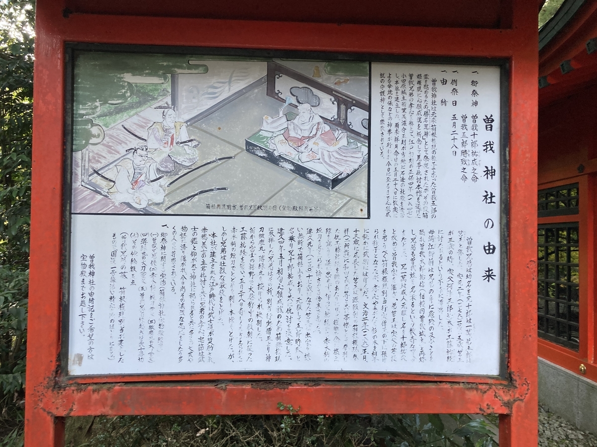 曽我神社の由来書解説板