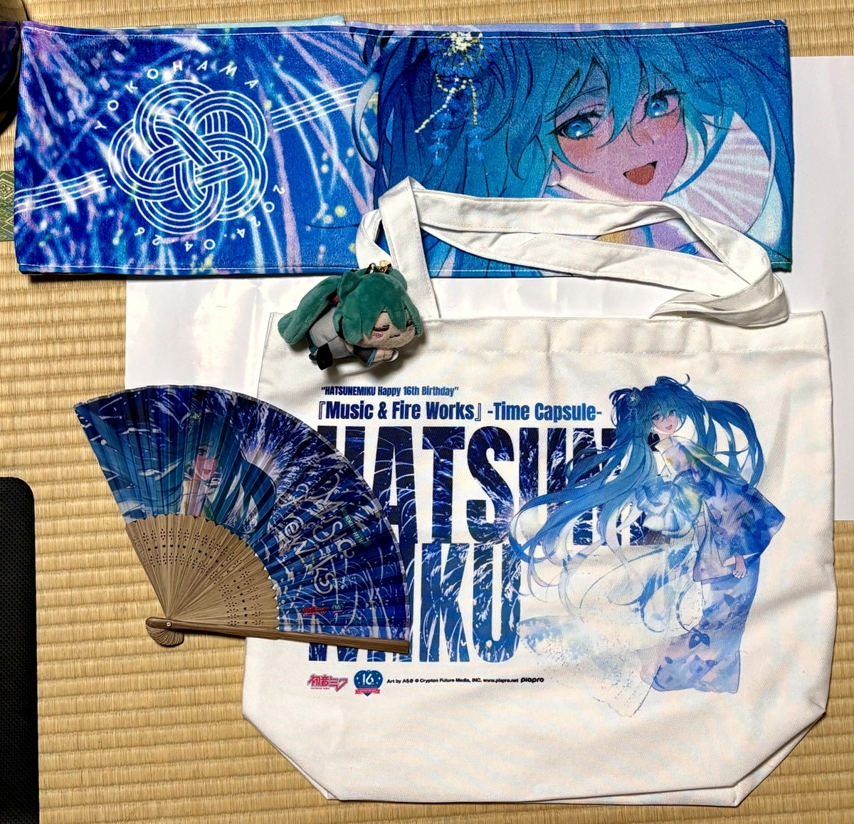 【新品未開封】初音ミク×ベイスターズ 応援タオル 初音ミク 花火 限定グッズ トートバッグ 扇子 タオル