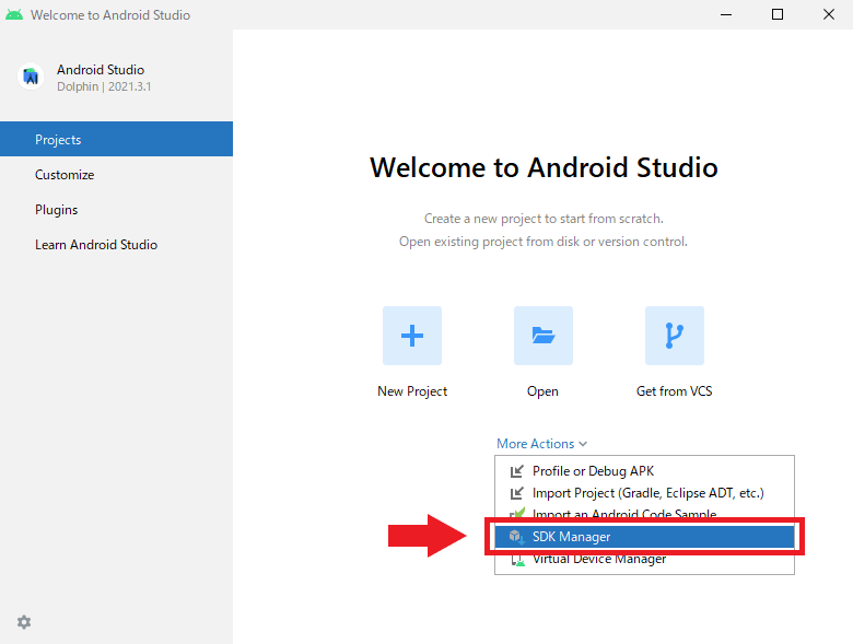 SDK Managerの場所その1