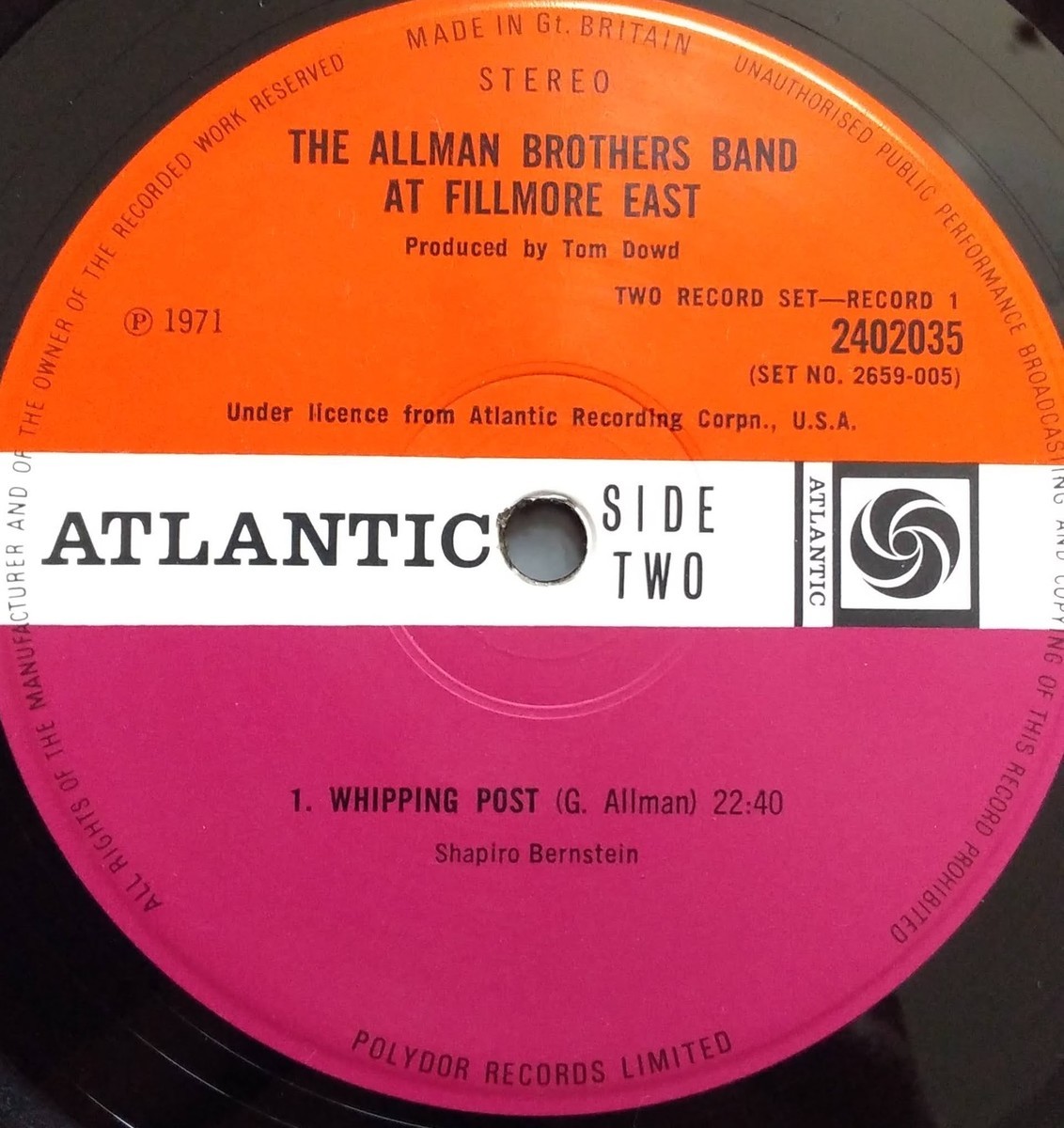 Allman Brothers Band / At Fillomre East UK盤 - うまげな話