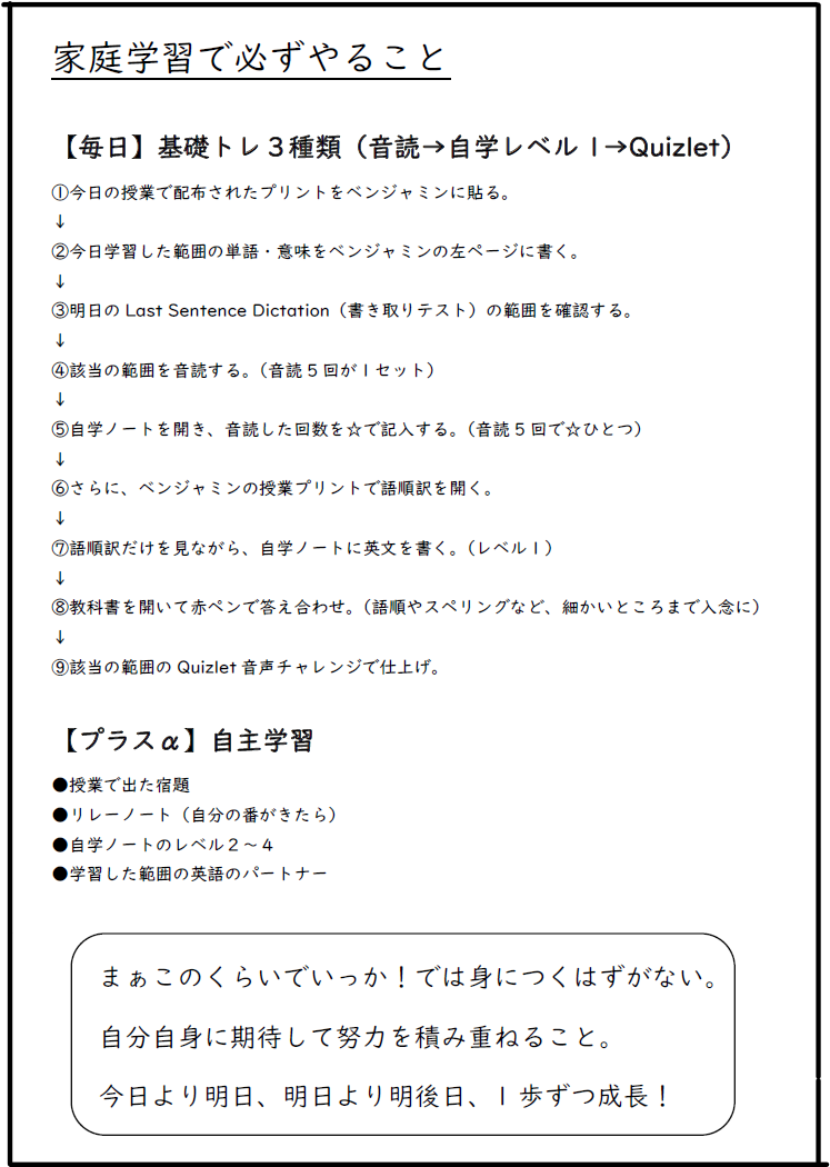 授業と家庭学習をつなぐための工夫 English Classroom