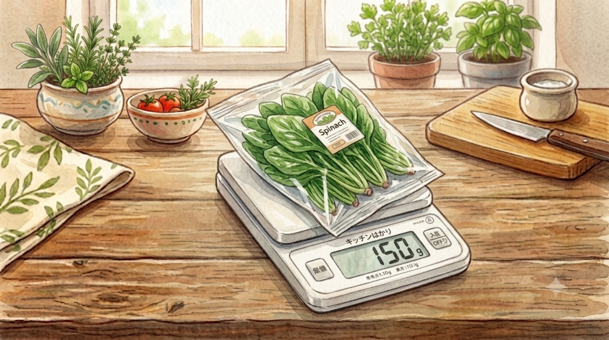 ほうれん草 一 袋 何 グラム