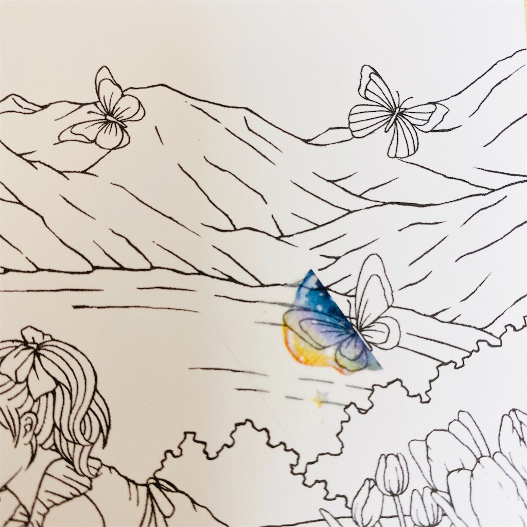 マステ塗り絵１　マステを貼る