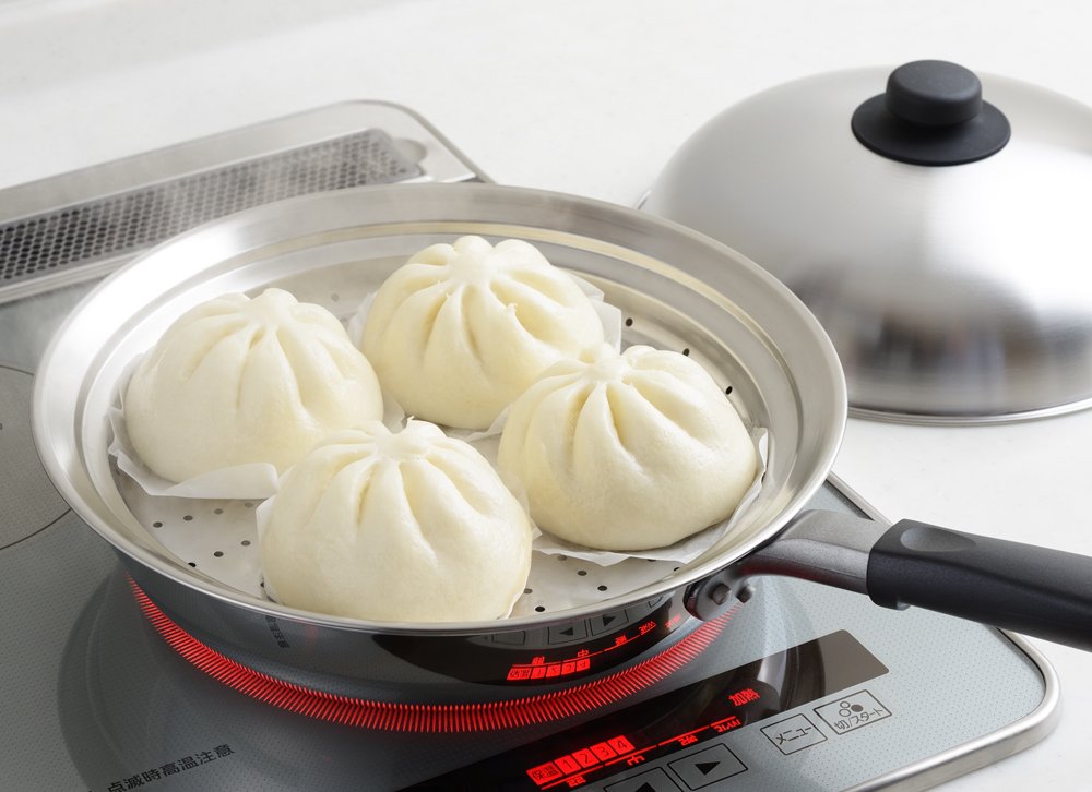 ヨシカワ フライパンで簡単蒸しプレート 肉まん 焼売 野菜蒸しにも便利なキッチングッズ Itよろづや