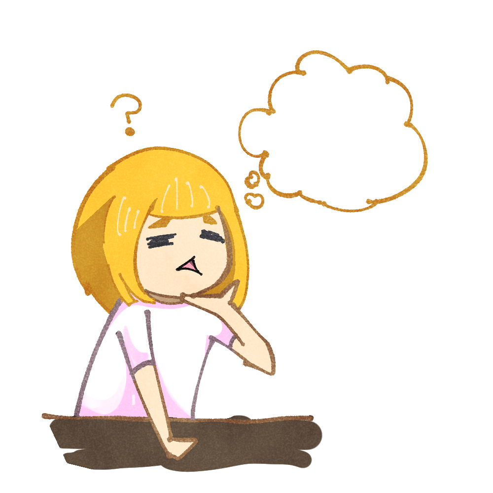 悩んでる女の人のフリーイラスト メターバ フリーイラスト
