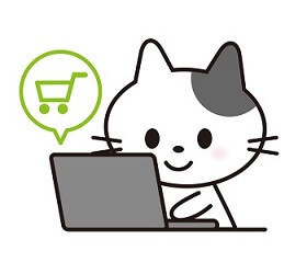 ネット通販で買い物するネコ